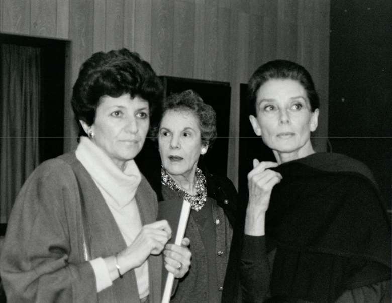 Dvora Lewis, pictured backstage at the LSO's Barbican home with another leading lady, Audrey Hepburn (right)