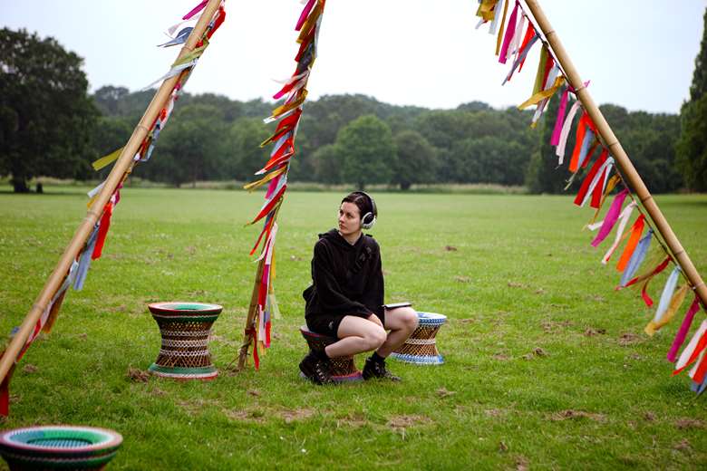 A visitor experiencing Planted Symphony