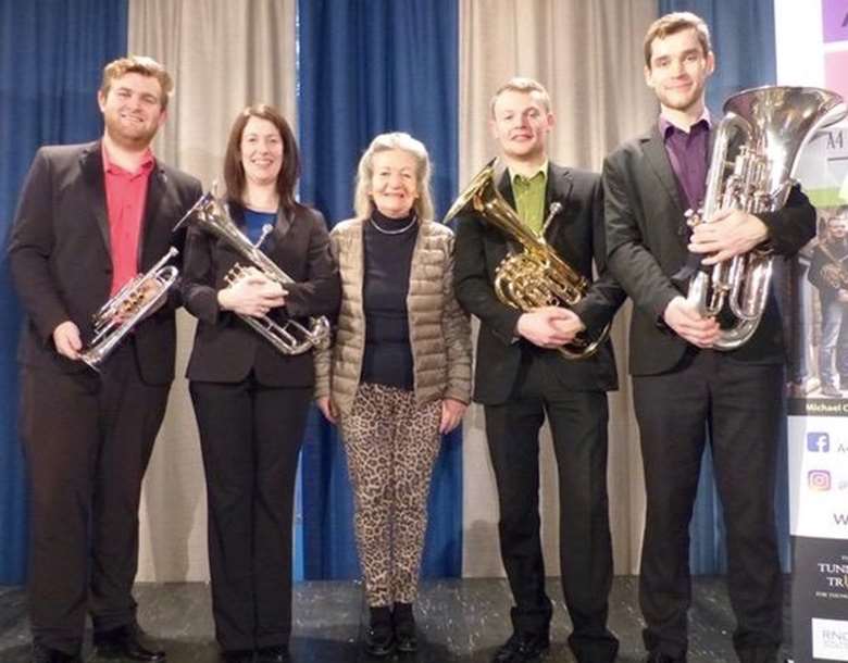 Avey with Tillett artists A4 Brass Quartet