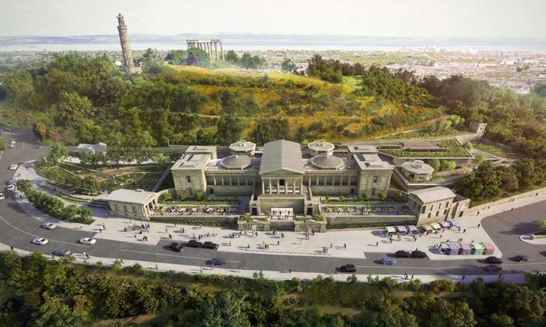 Aerial view showing the RHSPT vision for the site on Calton Hill
