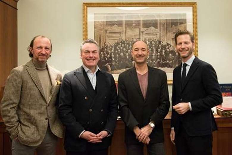 L-R: Oliver Wazola (Head of Classics & Jazz, Sony Music Austria) Daniel Froschauer (Chairman Vienna Philharmonic) Michael Bladerer (Managing Director Vienna Philharmonic) Per Hauber (President Sony Classical) 