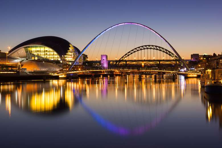Newcastle's Tyne Bridges and Sage Gateshead