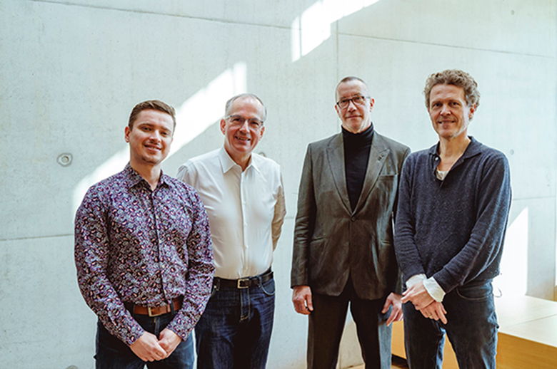 (Left to Right) Martin Bail, Dramaturge FBO; Hans-Georg Kaiser, Intendant and Managing Director FBO; Andreas Kluge, Senior Manager Artist Promotion and A&R, DG; Gottfried von der Goltz, Artistic Director FBO 