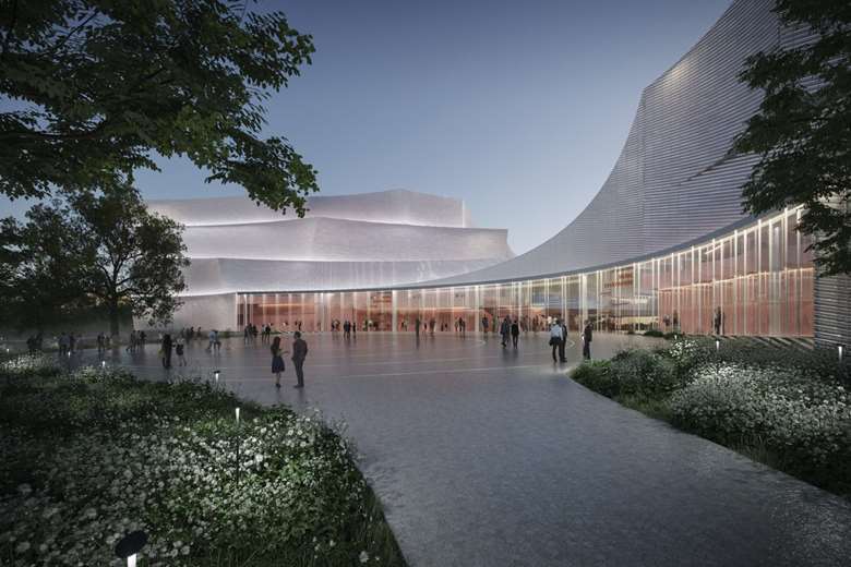 A_LA rendering of plans for Belgrade Philharmonia concert hall ©A_LA