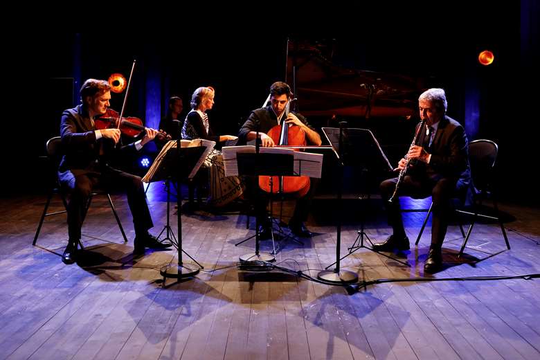 Olivier Messiaen's 'Quatuor pour la fin du Temps' concert at the Camp des Milles (with playing by Renaud Capuçon, violin Kian Soltani, cello Pascal Moraguès, clarinet Hélène Mercier, piano) © Caroline Doutre