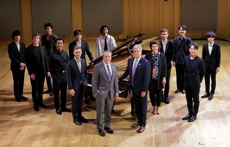 The 12 Semifinalsts in Van Cliburn Concert Hall at TCU in Fort Worth, Texas © Ralph Lauer