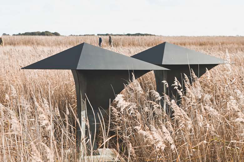 Alison Wilding's sculptures including MIgrant (pictured above) will be available for festival goers to view across Snape Maltings (Image courtesy of Aldeburgh Festival)