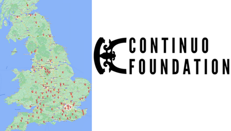Continuo grants have so far supported 240 events in 105 locations (pictured above), reaching over 80,000 audience members.