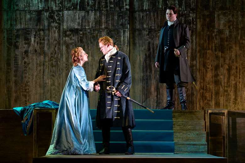 'On stage there were some exceptional voices' Simon Mundy attended ETO's season opening, a performance of Handel's Giulio Cesare starring Susanna Hurrell (left) Francis Gush (centre) Edward Jowle (right) © Richard Hubert Smith