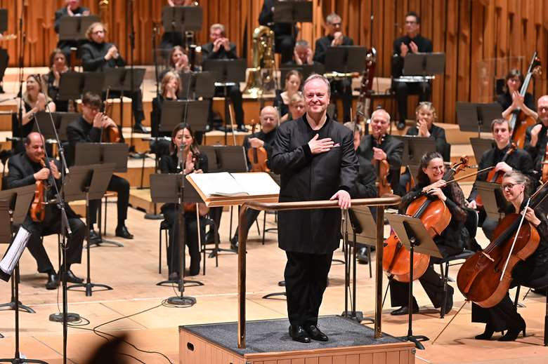 The BBC Symphony Orchestra led by Sakari Oramo (pictured here with the orchestra) is one of the broadcaster's three English orchestras which are under threat of losing 20% of their players © Mark Allan