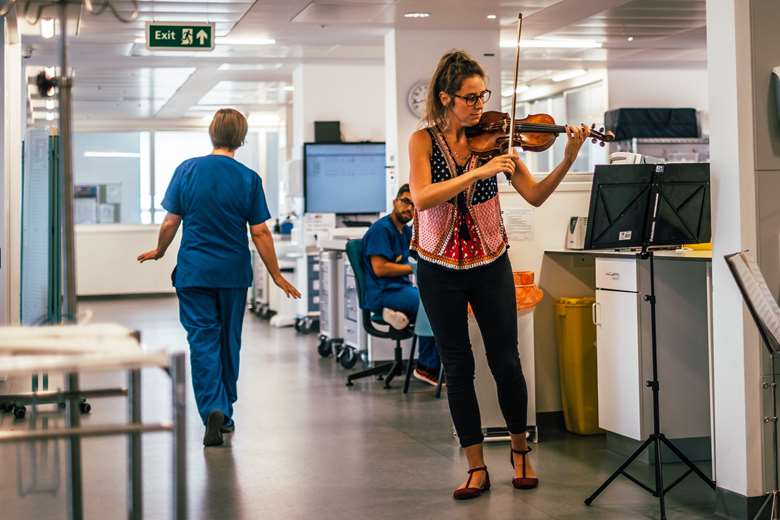 Live Music Now is a great example of healthcare engagement, with professional musicians like Rachael Elliot (pictured) offering live and interactive music sessions in hospitals and other healthcare settings ©Evan Dawson