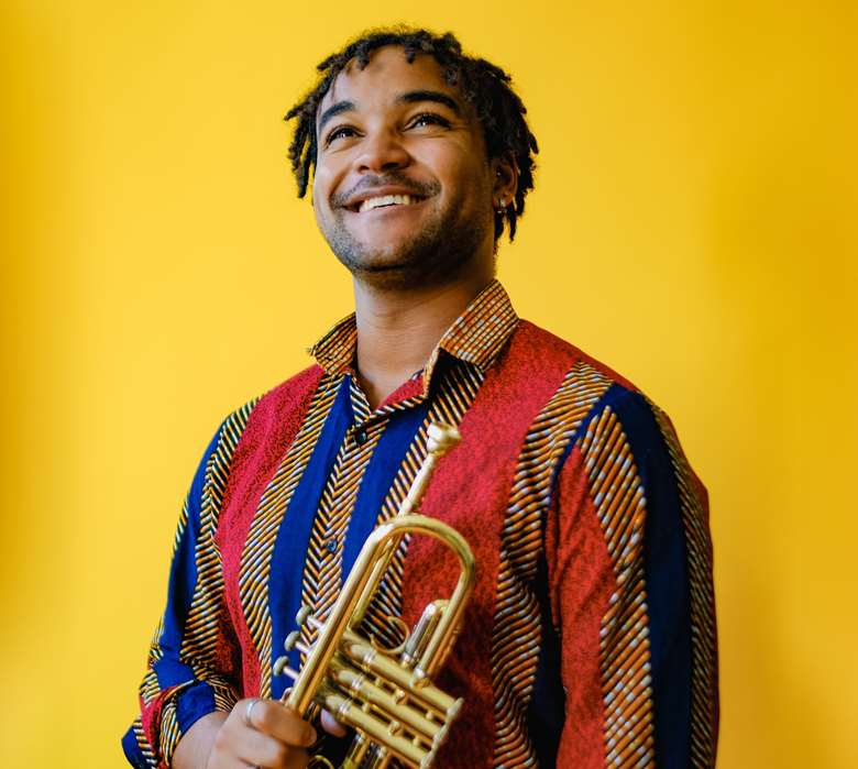 Trumpet player Aaron Azunda Akugbo (pictured) will join harpist Milo Harper for a programme of unique arrangements of their favourite duets © Olivia Da Costa