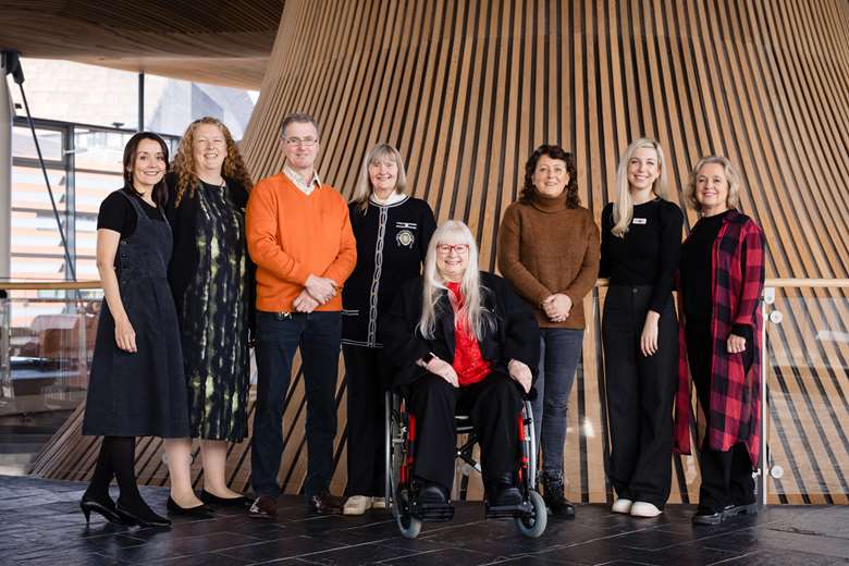 Team effort: Wellness with WNO's vocal leaders and participants visit the Welsh Senedd in Cardiff (Image courtesy of WNO)