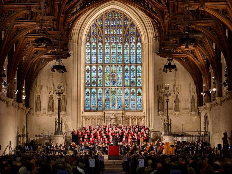 Sinfonia Smith Square performs alongside The Parliament Choir at the ‘Victory in Europe Day 80th Anniversary Concert’ at Westminster Hall on 7 May, part of four days of national celebrations ©Sophie Oliver/Sinfonia Smith Square
